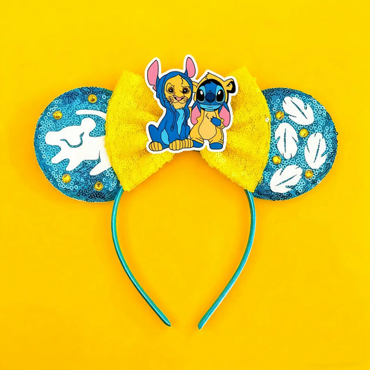 Serre-tête Stitch en Duo avec Personnage Jaune à Lunettes