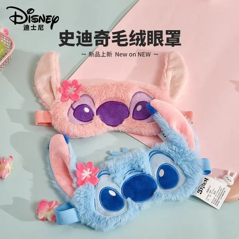 Masque de sommeil Stitch - Bleu Clair avec Fleur