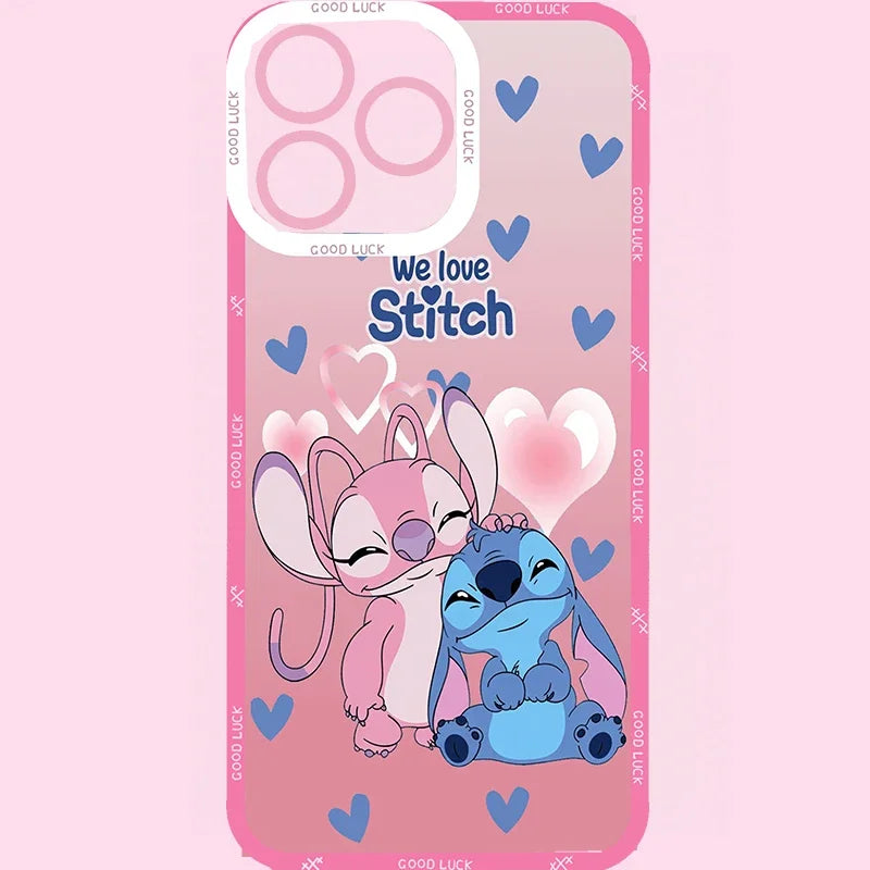 Coque Samsung Stitch et Angel - Cœurs Bleus