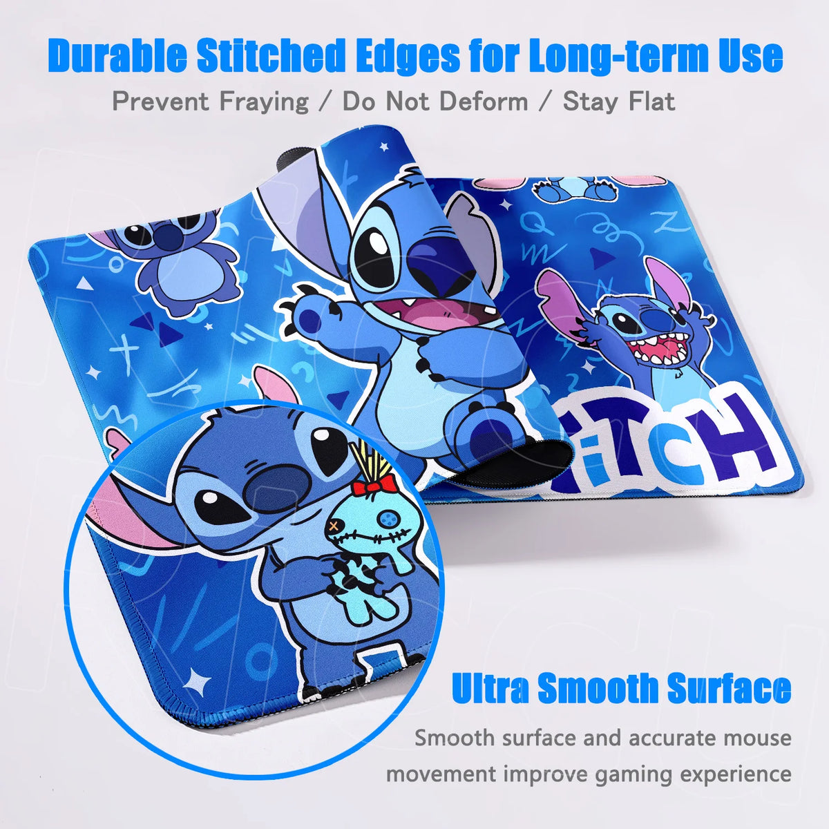 Tapis de souris Stitch - Surf Jaune et Poissons