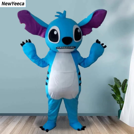 Costume mascotte Stitch - Bleu Turquoise et Ventre Blanc