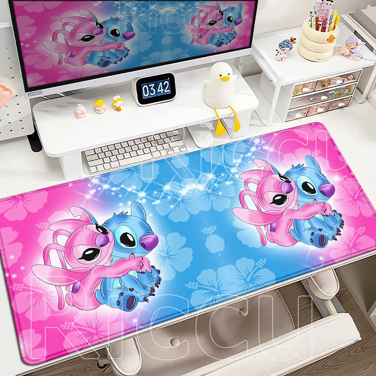 Tapis de souris Stitch et Angel - Hibiscus 2 Mm