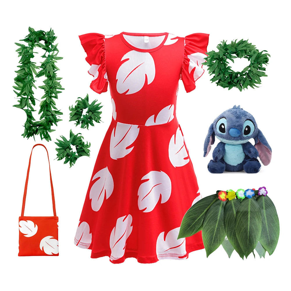 Déguisement Lilo - Robe avec Peluche Stitch et Sac