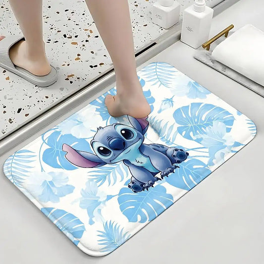 Tapis Stitch - Feuillage Bleu Pastel