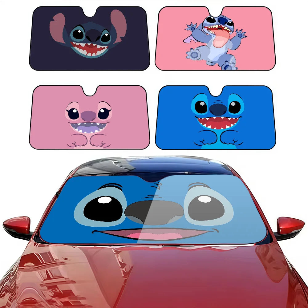Pare-soleil Stitch Rose Sourire et Pattes