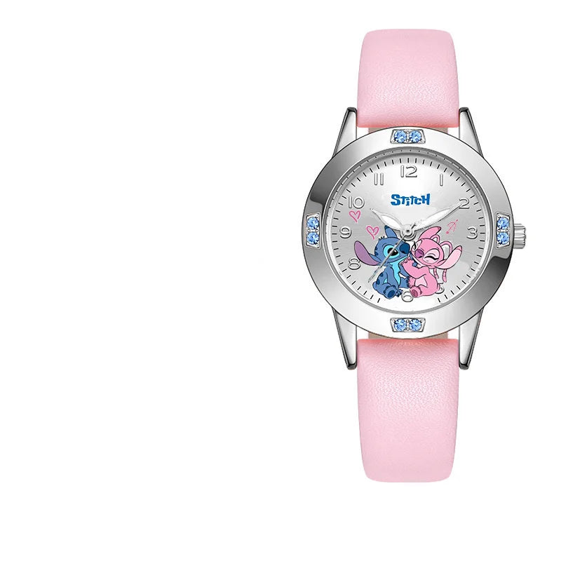 Montre Stitch et Angel - Bracelet Rose