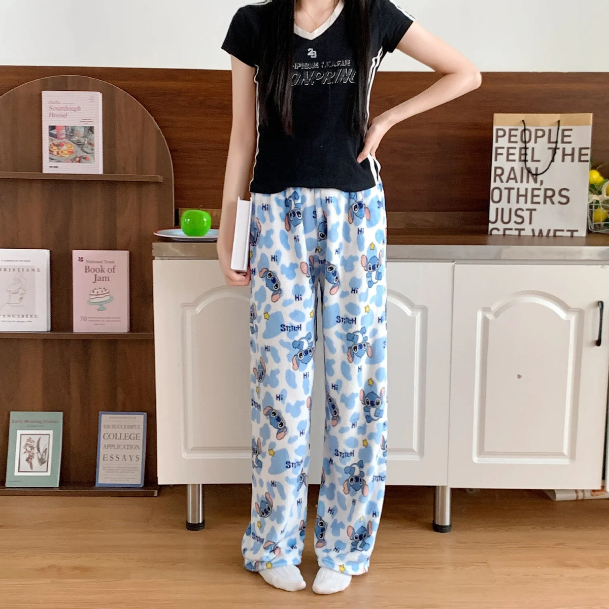 Pantalon de pyjama Stitch - Nuages Bleus et Étoiles