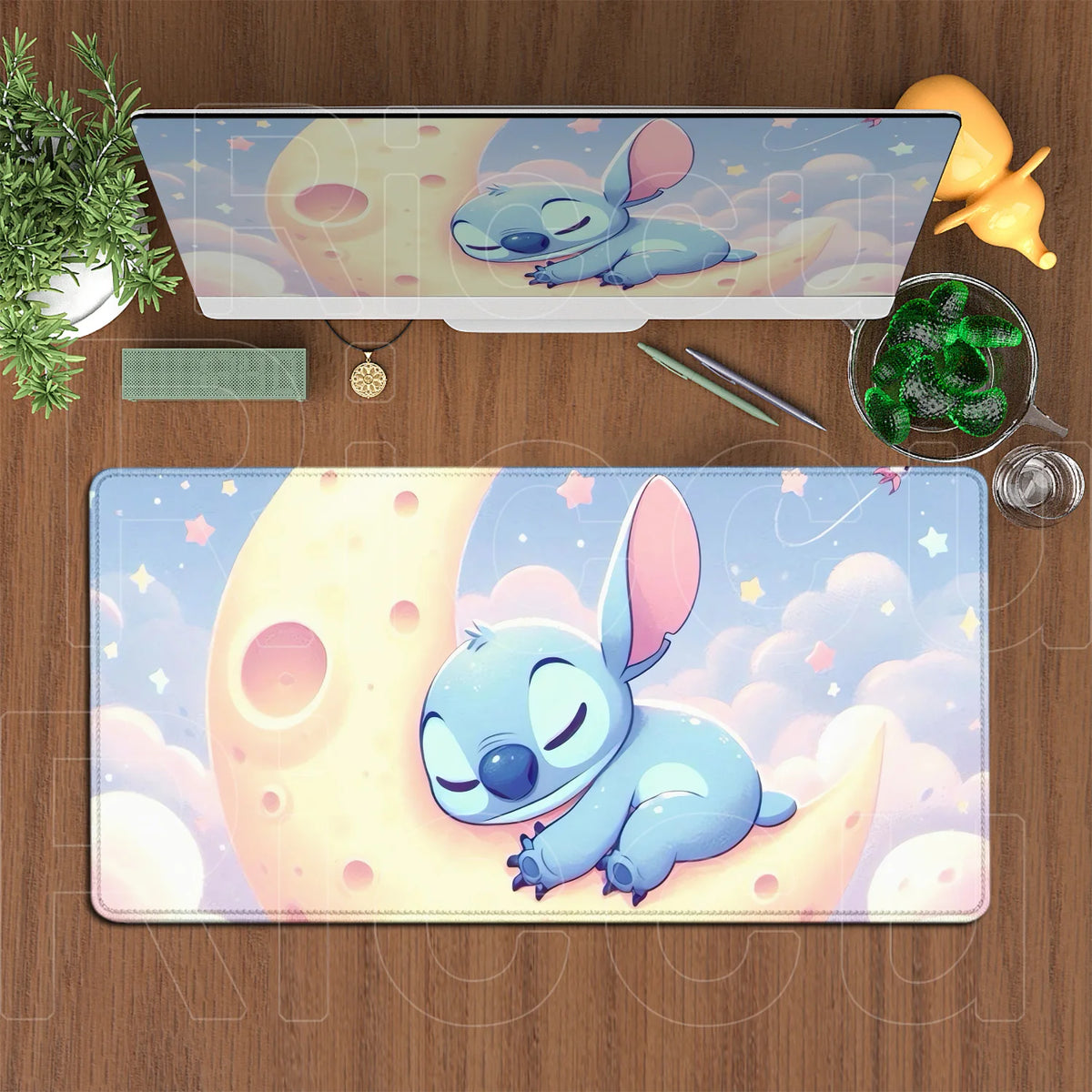 Tapis de souris Stitch - Endormi sur la Lune