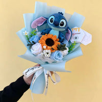 Tournesol et Roses Bleues
