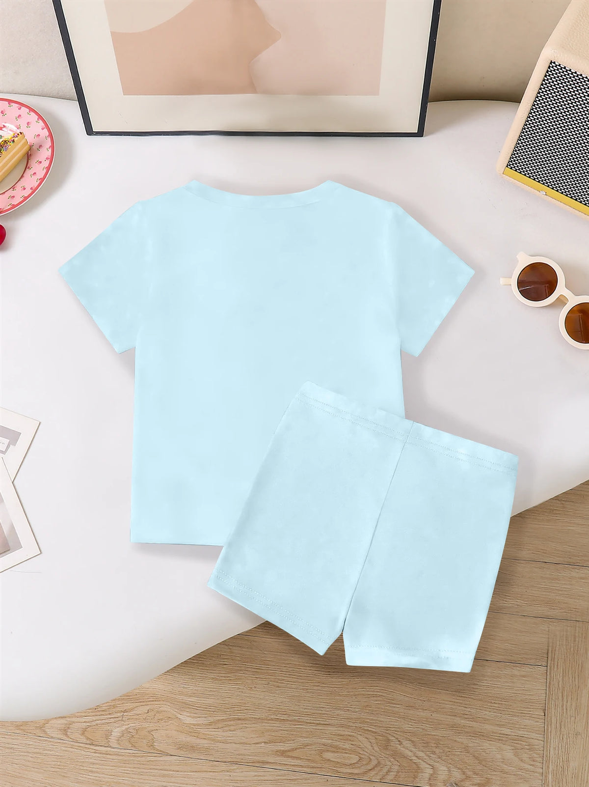 Ensemble Stitch pour enfant - Haut et Short Bleu Clair Lovely