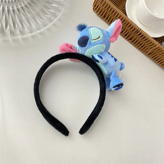 Serre-tête noir avec peluche Stitch Endormi