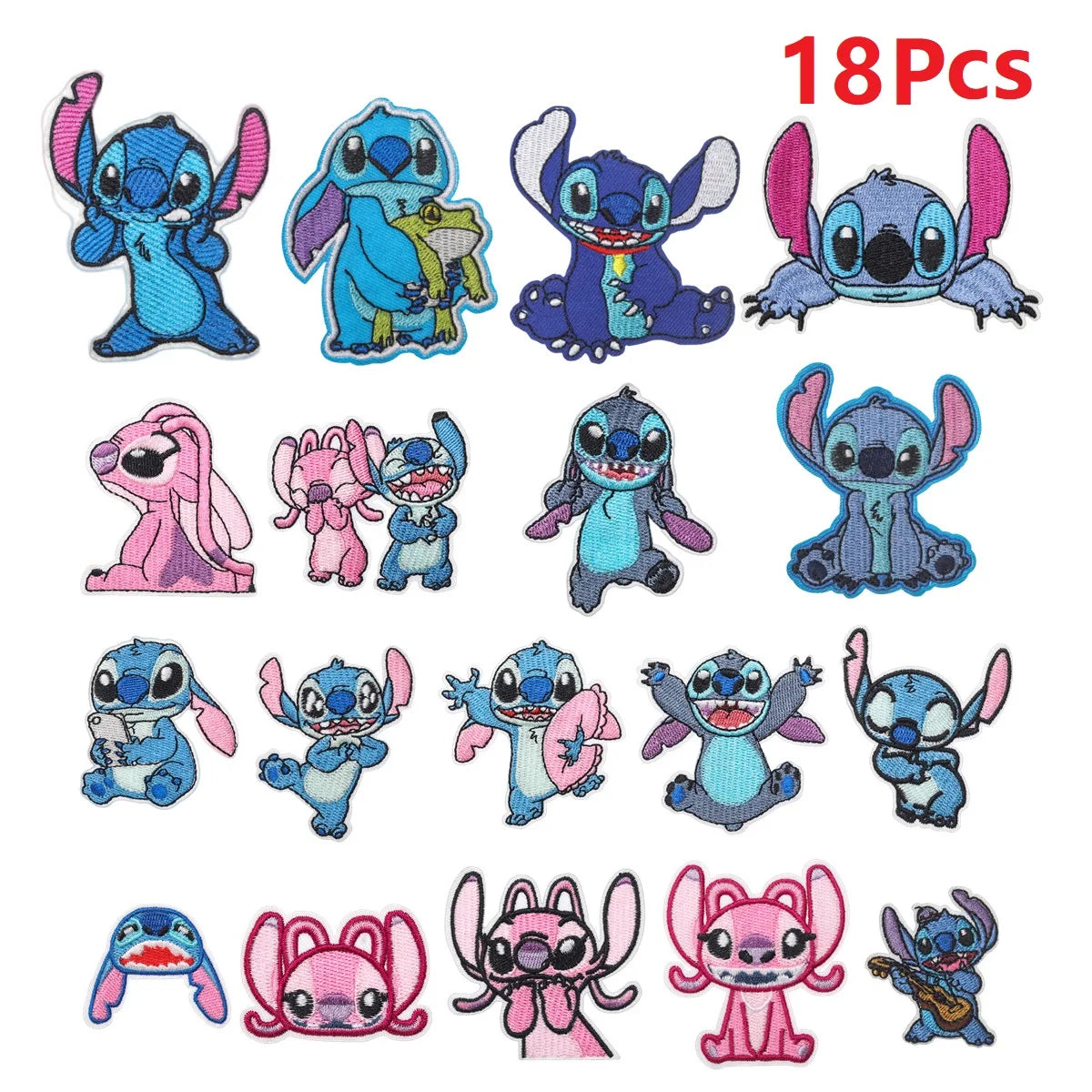 Lot van 18 Ecusons Stitch en Angel - Diverse