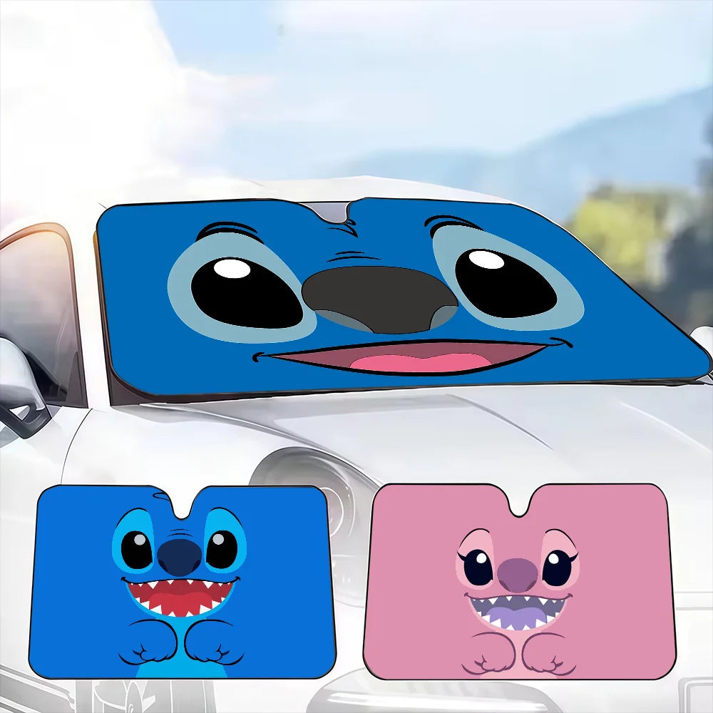 Pare-soleil Stitch Rose Sourire et Pattes