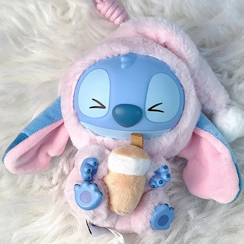 Peluche à suspendre Stitch - Capuche Rose et Boisson