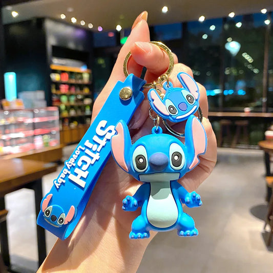 Porte-clés Stitch Bleu avec Figurine et Dragonne