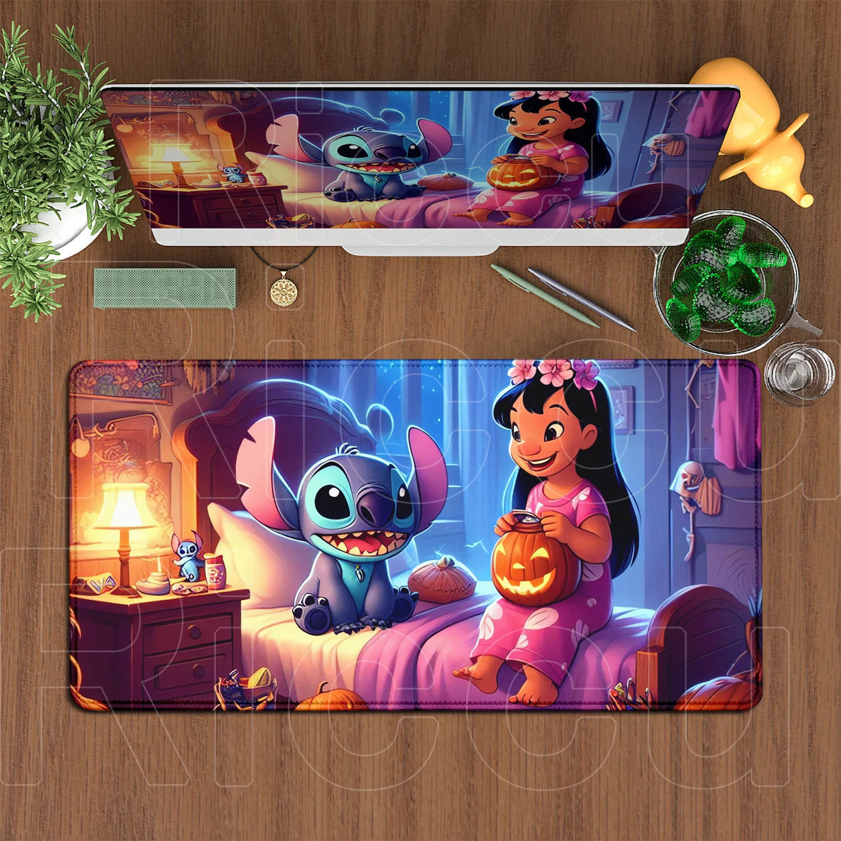Tapis de souris Lilo et Stitch - Citrouille Lumineuse