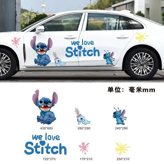 Autocollants voiture Stitch - Hibiscus We Love Stitch