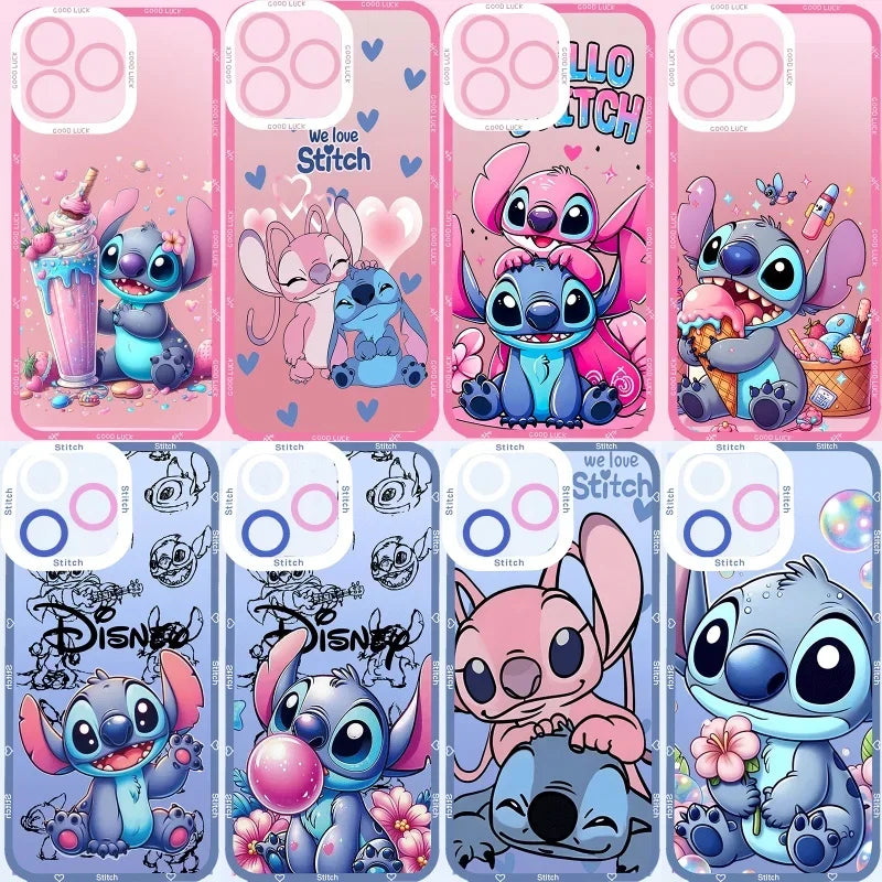 Coque iPhone Stitch - Souriant sur Fond de Croquis