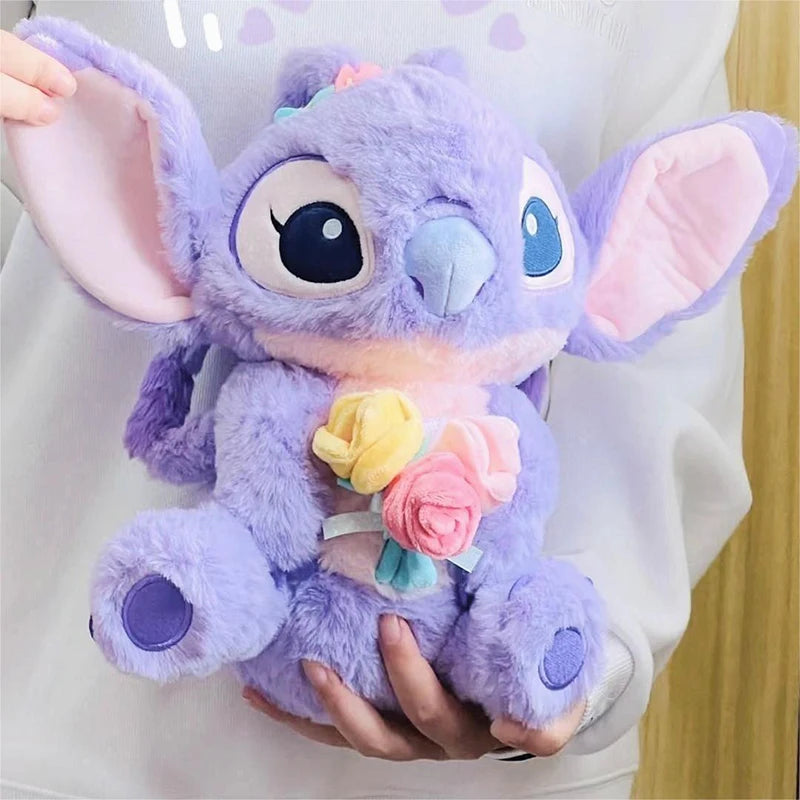 Peluche Stitch - Violet avec Fleurs