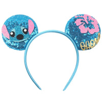 Stitch Fleur Rose et Inscription Ohana