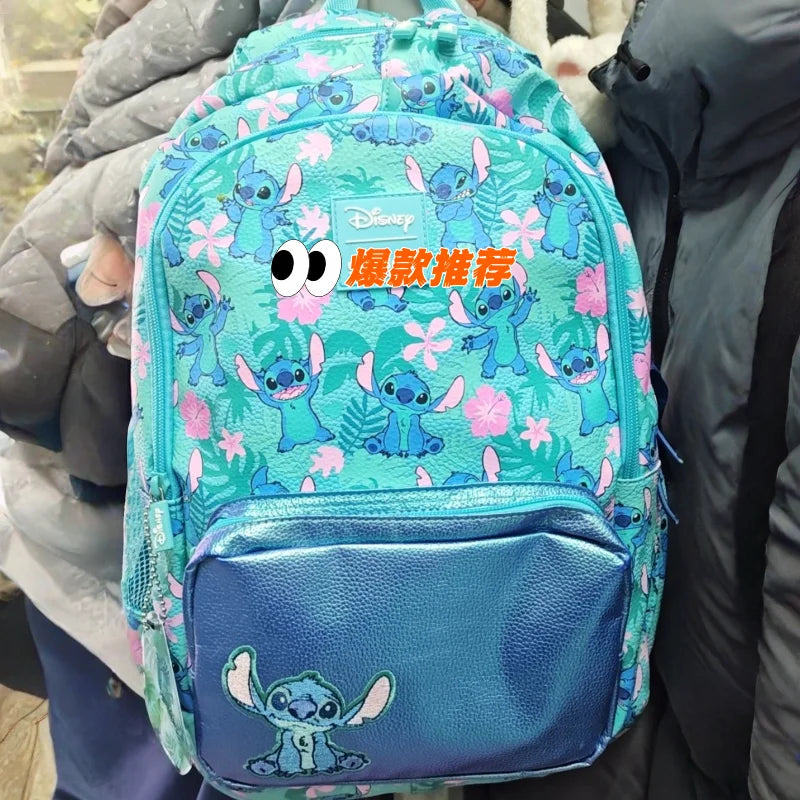 Sac à dos Stitch - Turquoise à Petits Motifs Fleuris